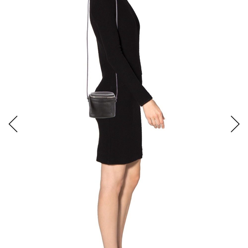 Black Pebbled Leather Crossbody Bag - Compact Everyday Style